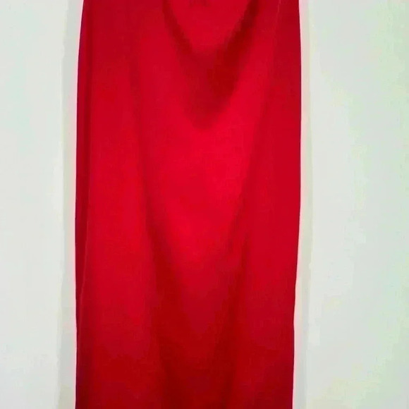 Lovers + Friends Sylvia Red Maxi Whimsigoth Lace Ruffle Satin Slit Dress Size S - Picture 5 of 16
